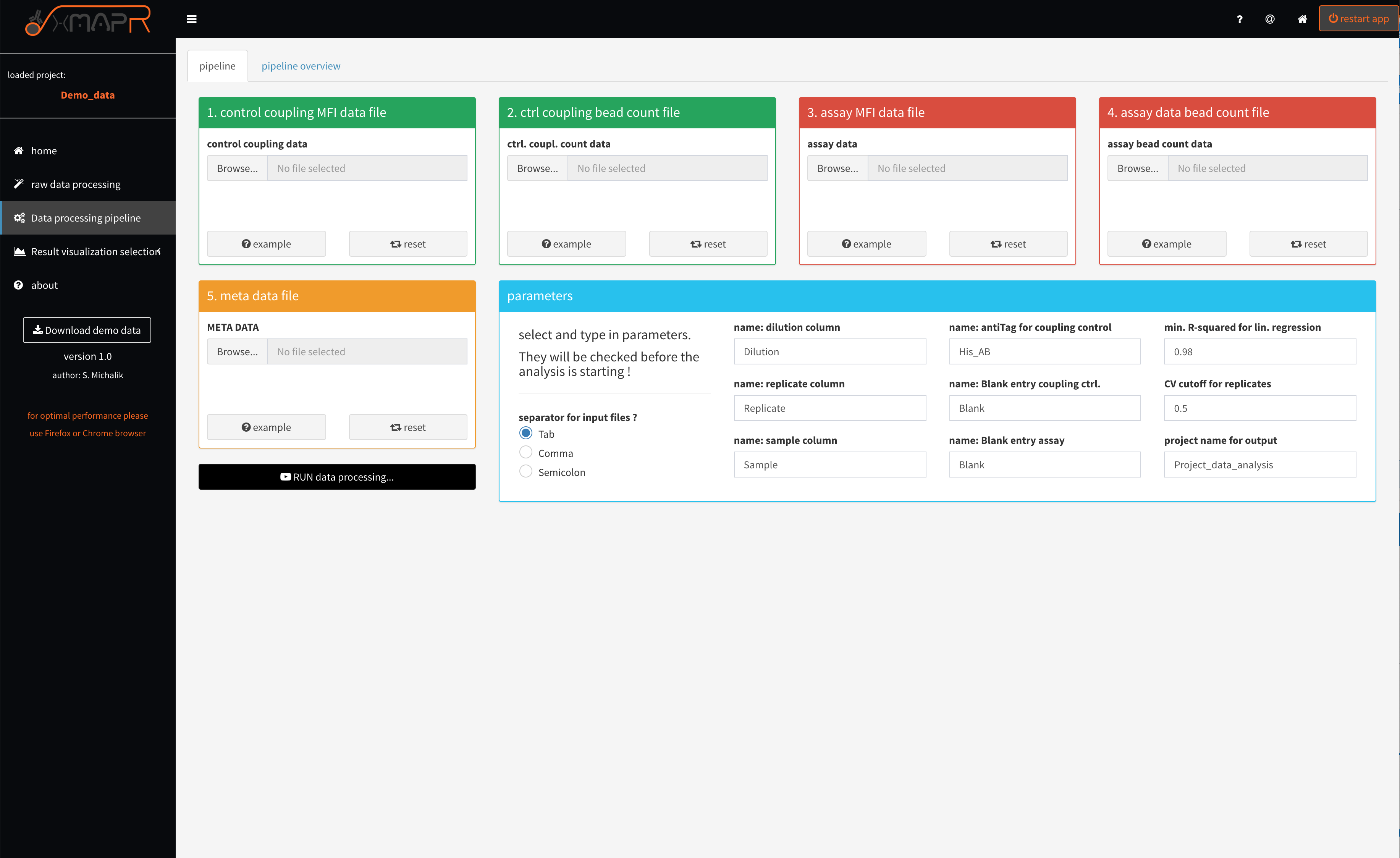 xMAPr anaylsis pipeline screenshot